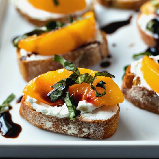 Peach& Goat Cheese Crostini