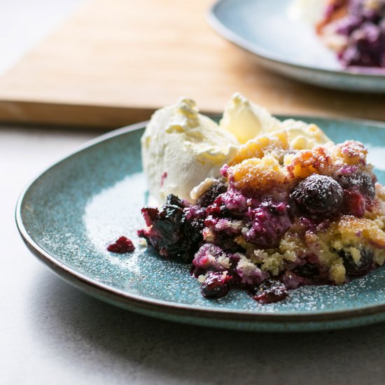 Blueberry Crumble with Almond Paste