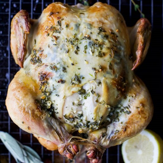 Garlic Herb Butter Roasted Chicken