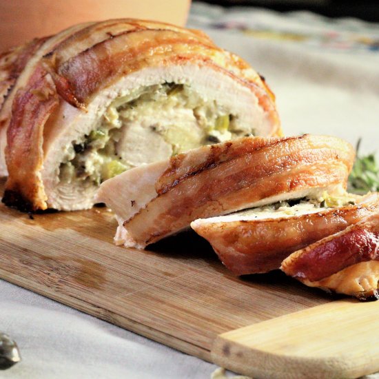 Turkey Roulade w Mushroom Filling