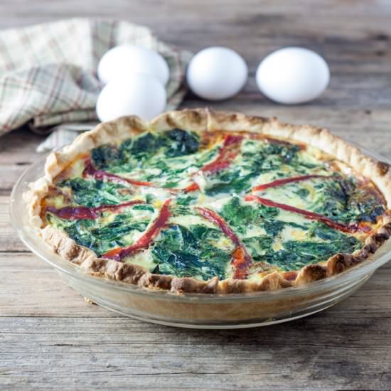 Bacon Spinach Cheddar Quiche