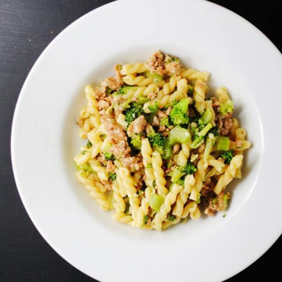 Broccoli pasta with sausage