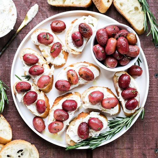 Grape and Goat Cheese Crostini