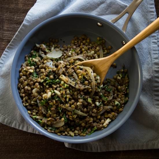 Sesame Lentils with Bok Choy