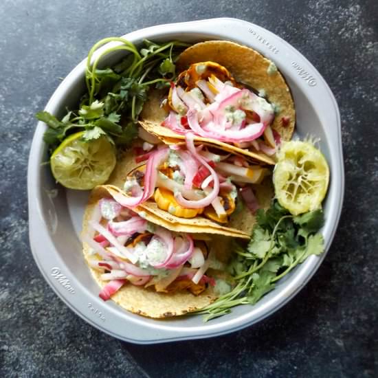 Honeynut Squash Tacos & Pear Slaw