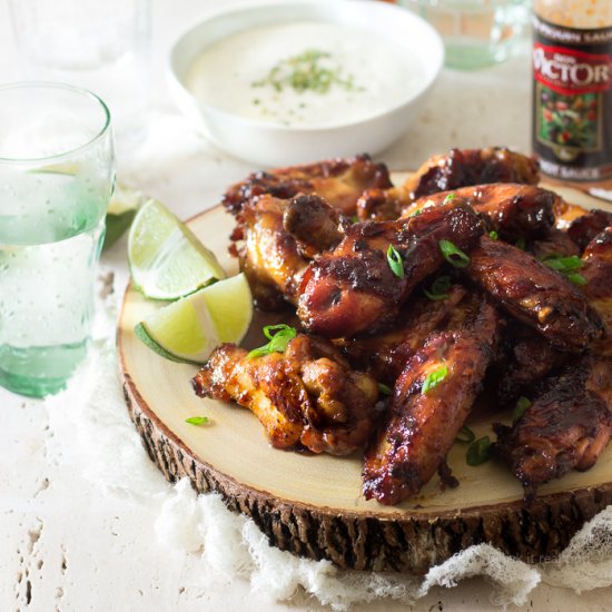 Honey Ginger Carrot Sticky Wings