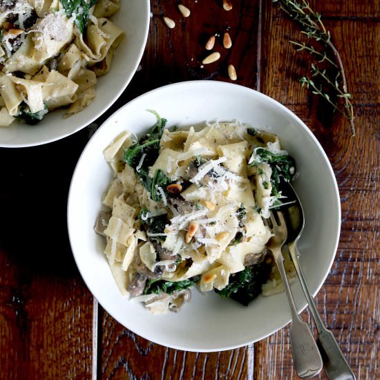 Creamy Spinach & Mushroom Pasta