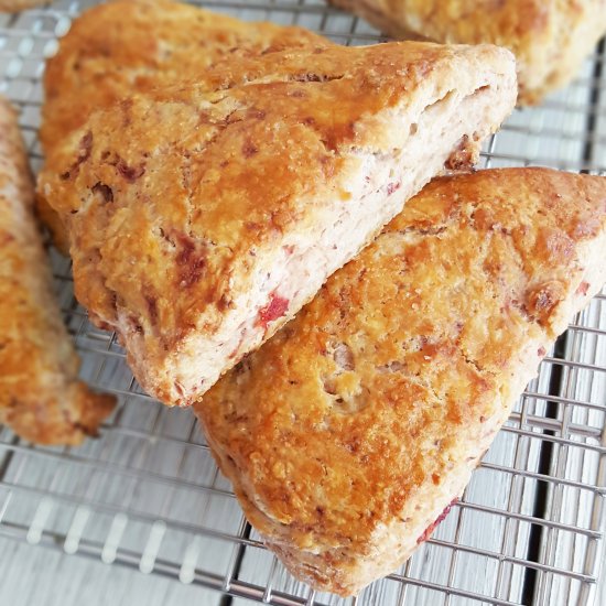 Strawberry and Rosemary Scones