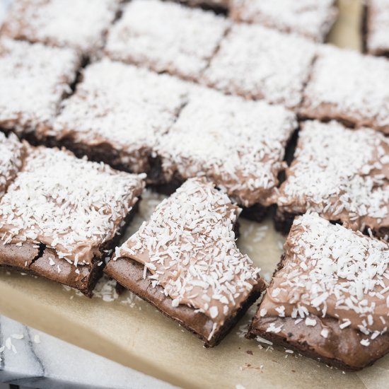 Fudge Brownies w/ Shredded Coconut