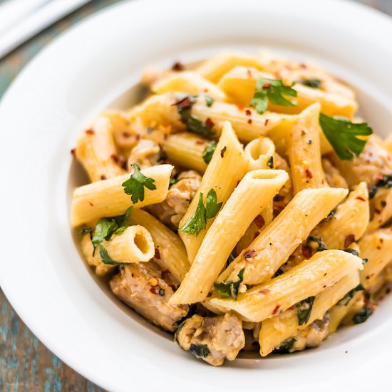 Spicy Chicken Alfredo Pasta