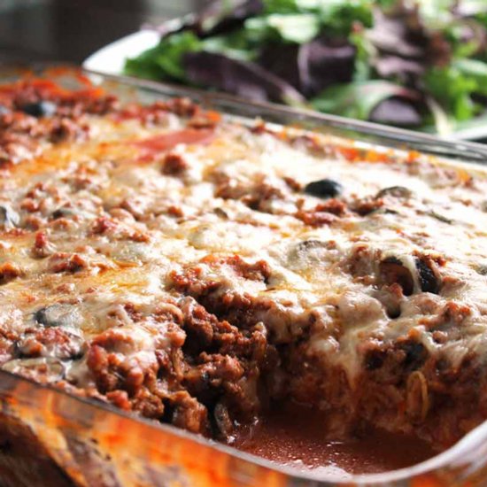 Healthy Baked Mostaccioli Casserole