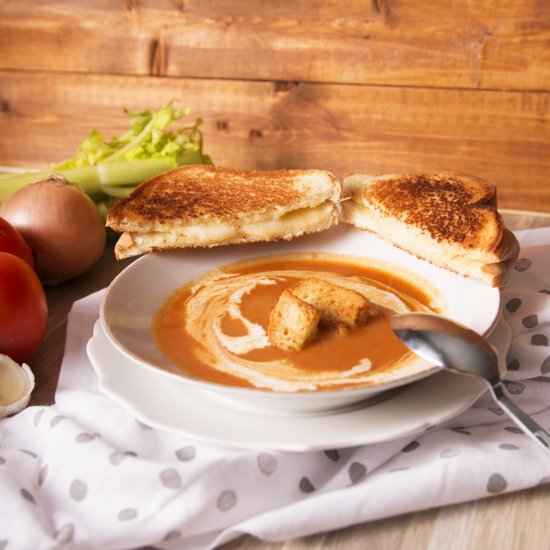 Tomato Soup with a Grilled Cheese