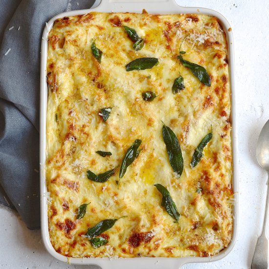 Pastitsio with sage butter