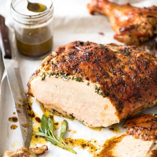 GARLIC HERB BUTTER ROASTED TURKEY