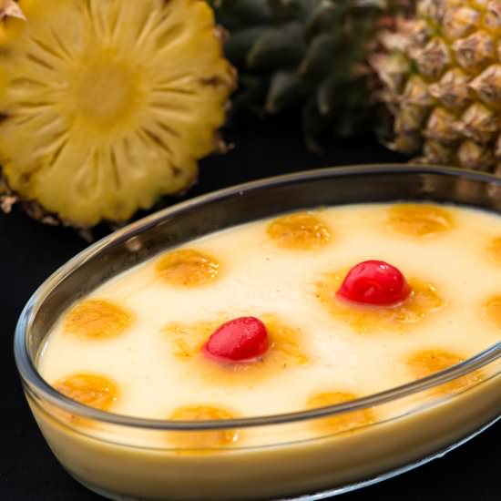 Eggless Pineapple Pudding