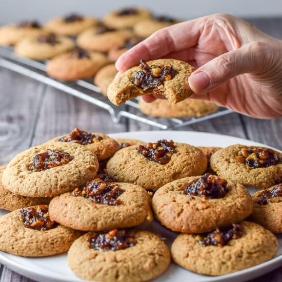 Thumbprint Date Nut Cookies