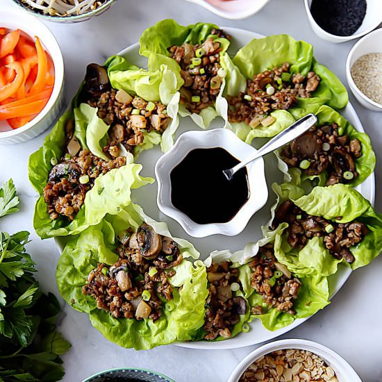 Chicken Lettuce Wrap with Mushrooms