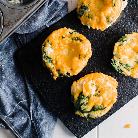 Cheesy Spinach Frittata Muffins