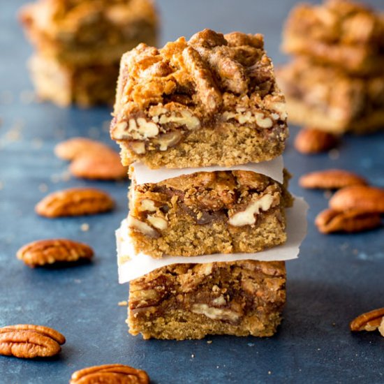 Pecan Pie Bars with Oatmeal Crust