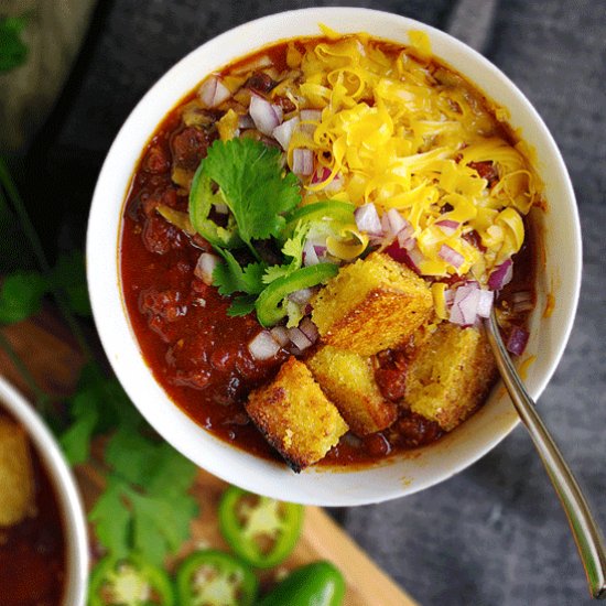 Easy Chili with Fried Cornbread