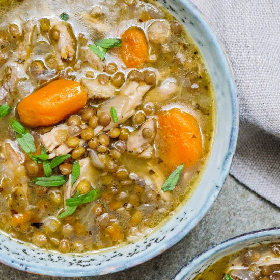 Chicken Soup with Lentils