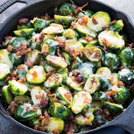 Baked Cheesy Brussels Sprouts