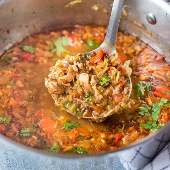 Low Carb Cabbage Chicken Taco Soup