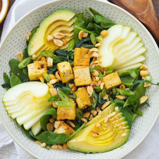 Spinach Salad with Baked Tofu