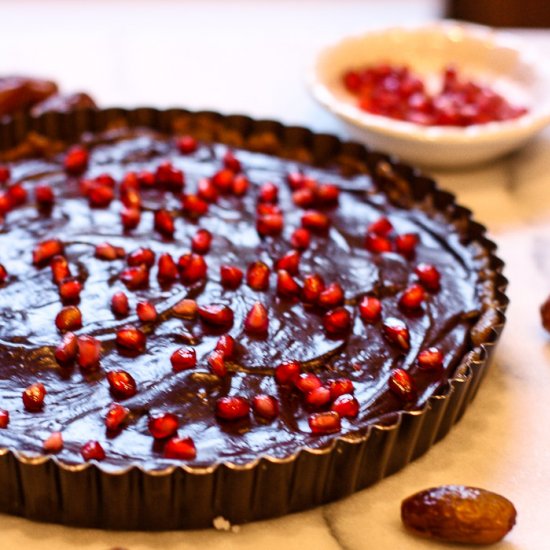 Raw Chocolate Pomegranate Tart