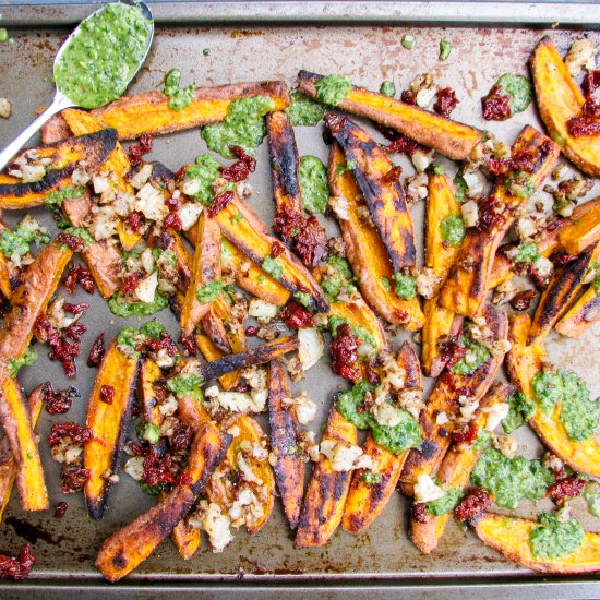 Loaded sweet potato fries