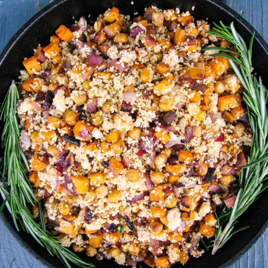 Garlic sweet potato couscous