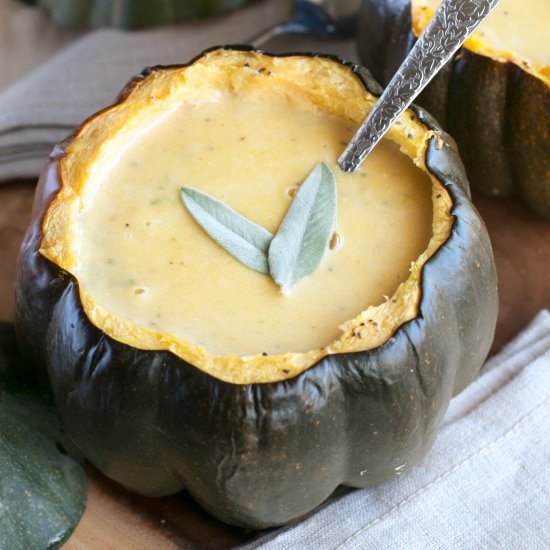 Individual Ginger Acorn Squash Soup