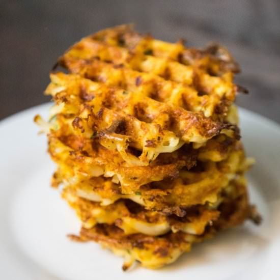 Cheddar Potato Waffle Fritters