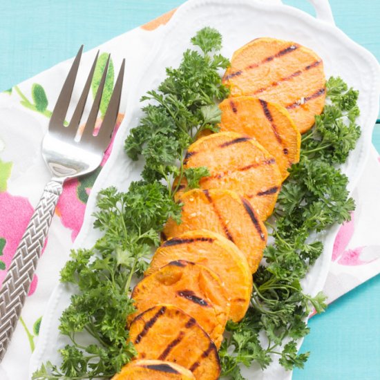 Grilled Sweet Potatoes with Garlic