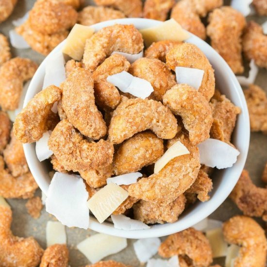 Sugar Free Candied Coconut Cashews