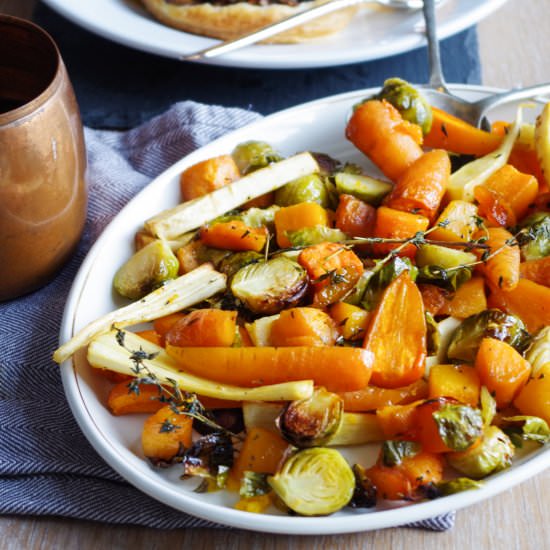 Cinnamon Whiskey Roasted Veg