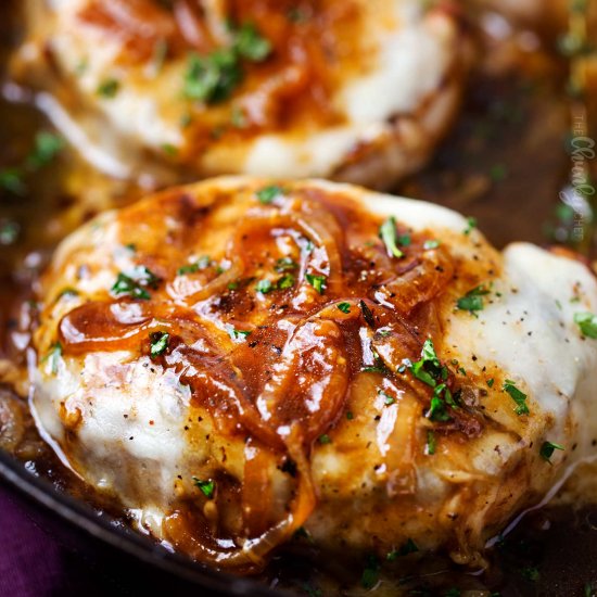 French Onion Smothered Pork Chops