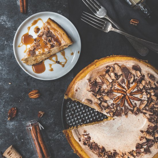 Pumpkin Bourbon Cheesecake