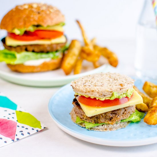 Mini Toast Burgers For Toddlers