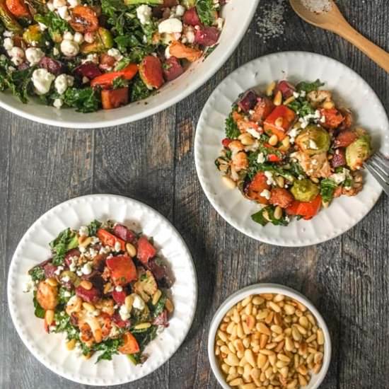 Roasted Vegetable Goat Cheese Salad