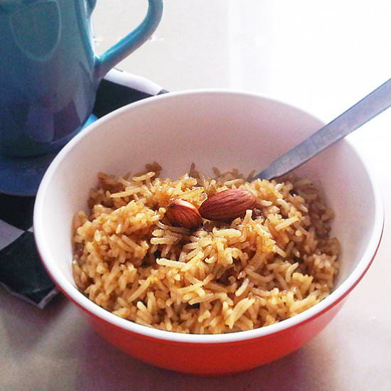 Jaggery Rice with Almonds