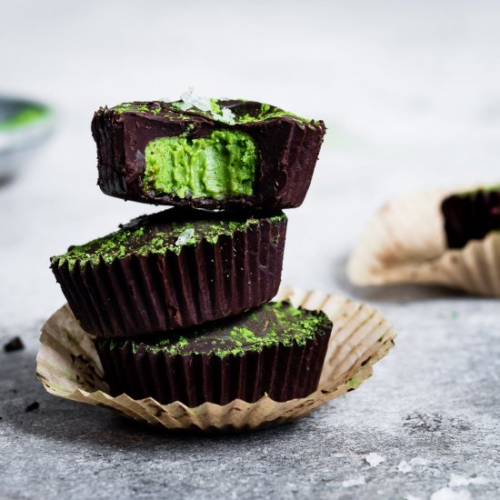 Chocolate Mint Matcha Cups