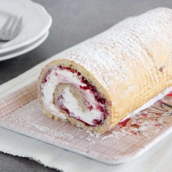 Strawberry and Cream Cake Roll