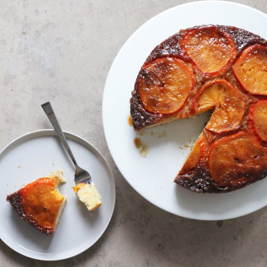 persimmon upside-down cake