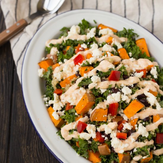 Kale Sweet Potato Salad w/ Quinoa