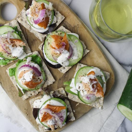 Smoked Salmon Rye Crackers