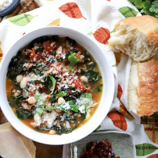 Sausage Kale Soup with White Beans