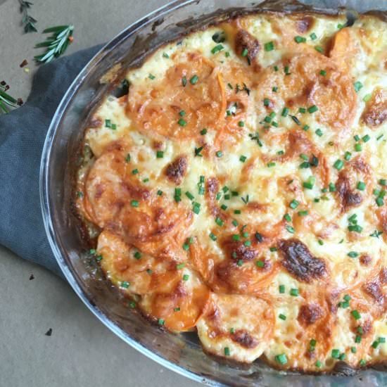 Sweet Potato Parsnip Au Gratin