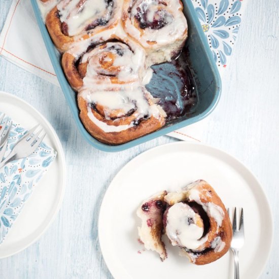 Homemade blueberry cinnamon rolls