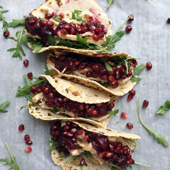 Pulled Turkey Cranberry Sauce Tacos